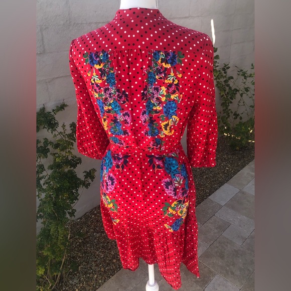 Saloni Women's Saloni Scarlet Tyra Button Down Silk Shirt Dress Size 6 - Picture 8 of 15